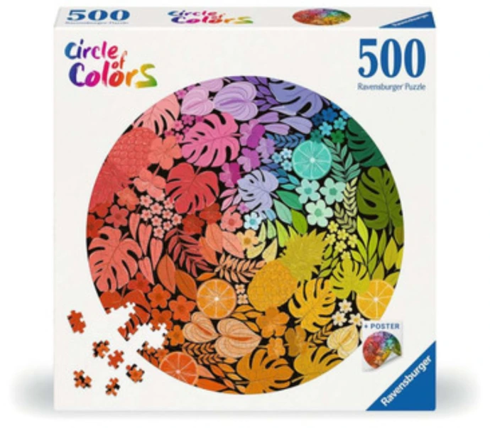 Puzzle Ravensburger Circle of Colors de 500 pièces, fleurs et fruits multicolores