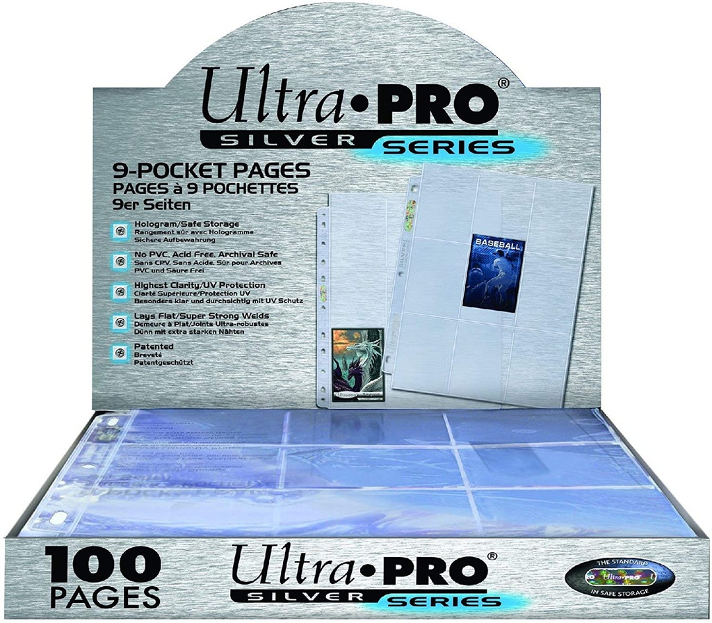 Ultra PRO : 100 pages de classeur Silver - 9 pochettes