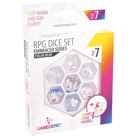 Set de 7 dés Embraced series Gamegenic - Polar Bear