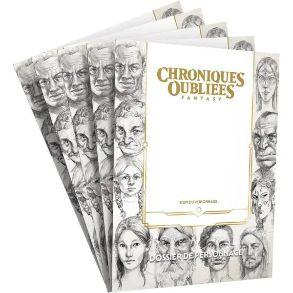 Chroniques Oubliées Fantasy : Pack de 5 Dossiers de personnage