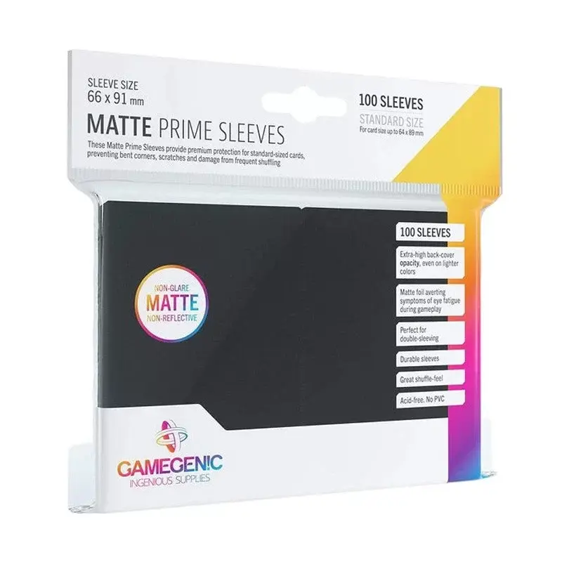 GG : Sleeves Matte Prime Black Gamegenic (x100)