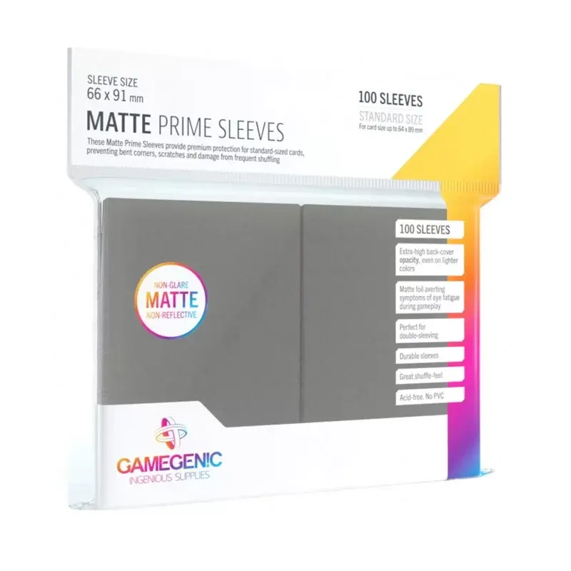 GG : Sleeves Matte Prime Dark Gray Gamegenic (x100)