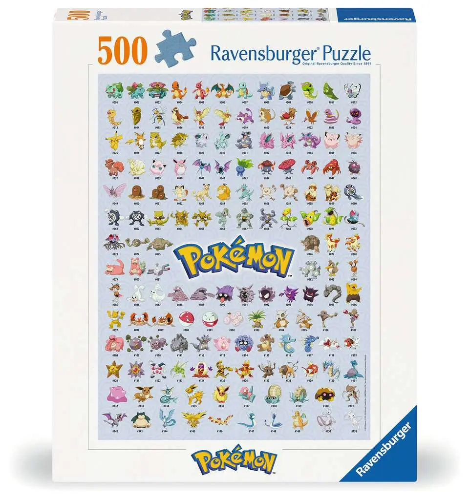 Puzzle 500 pièces Pokédex 1ère génération