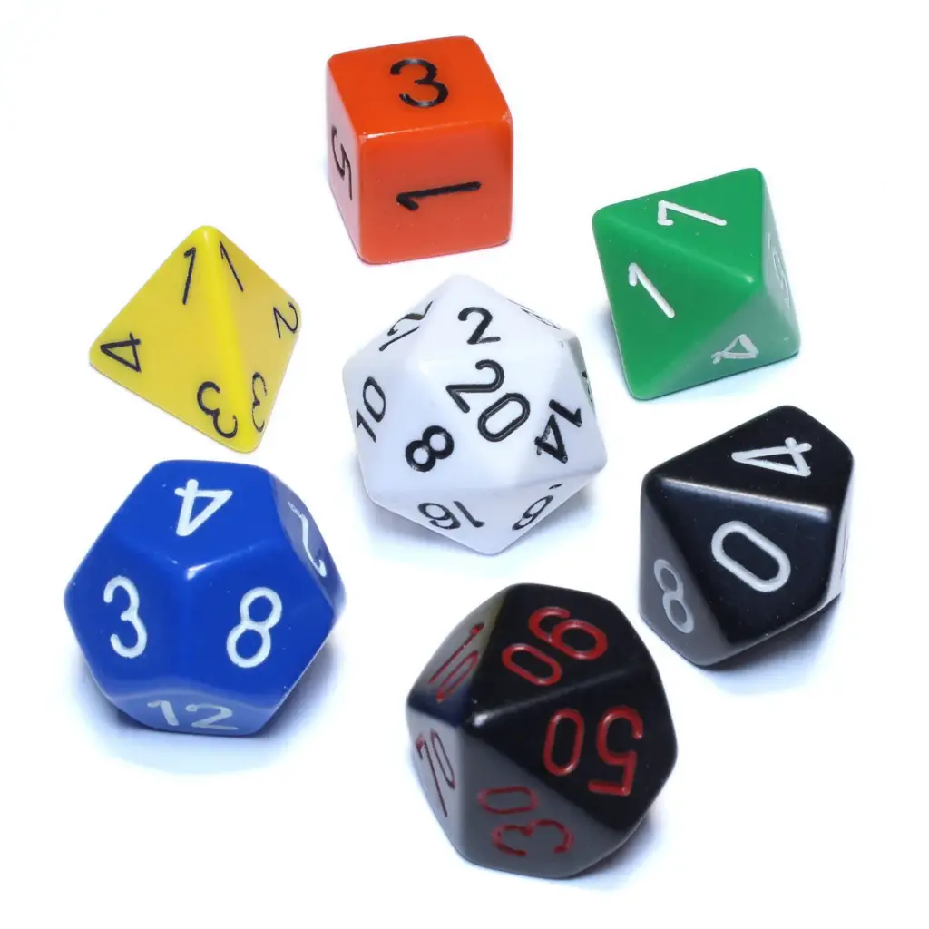 Chessex : Nostalgia Opaque GM & Beginner Player Polyhedral 7 - Dice Set
