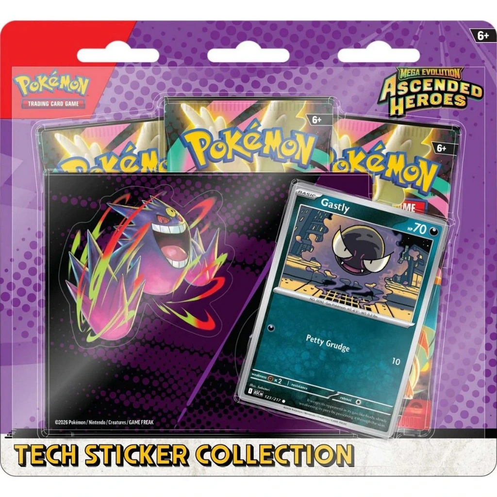 Pokemon ME02.5 Héros Transcendants : pack 3 boosters tripack Fantominus + autocollant
