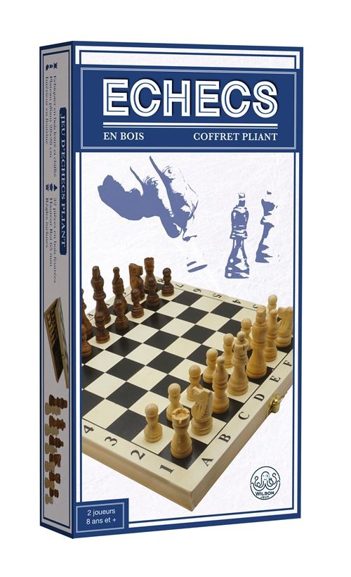 Echequier Pliant Echecs 28cm Bois Multicolore WILSON JEUX