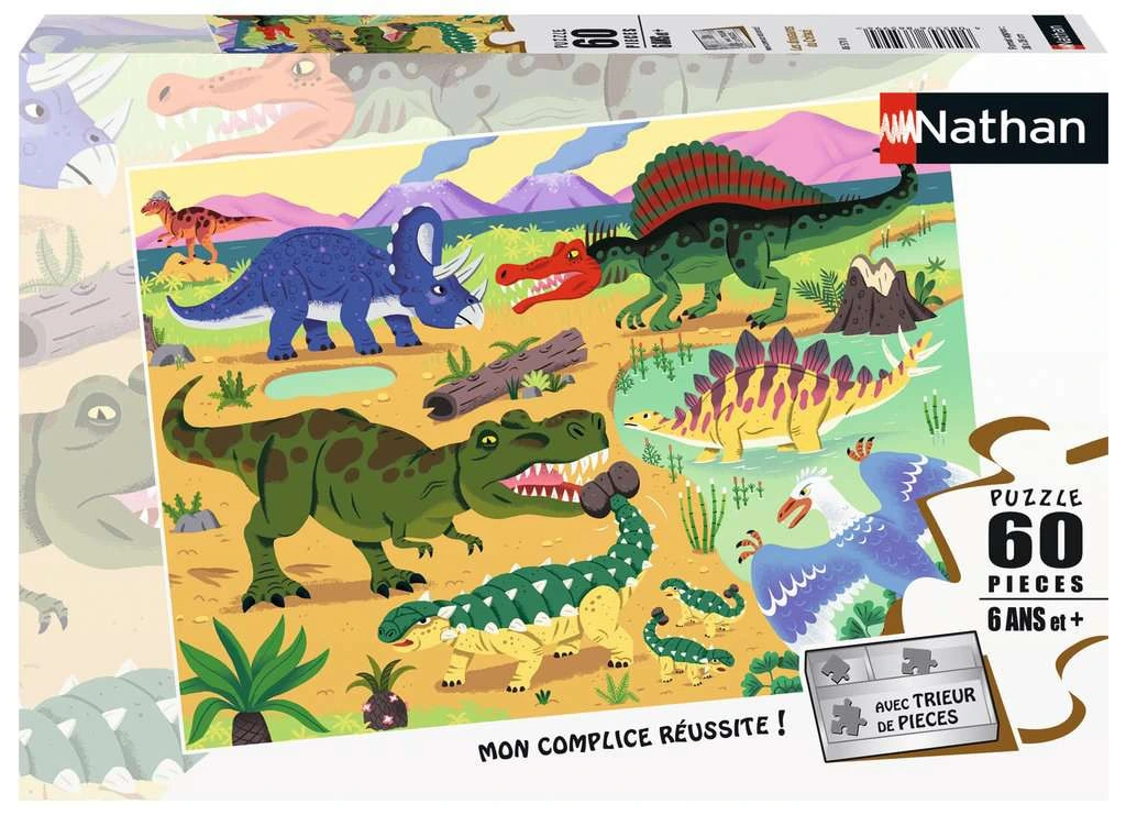 Puzzle 60 pièces : Les Dinosaures du Crétacé