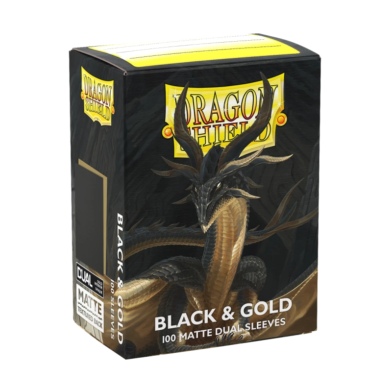 Dragon Shield - Standard Sleeves - Dual Matte - Black & Gold (x100)