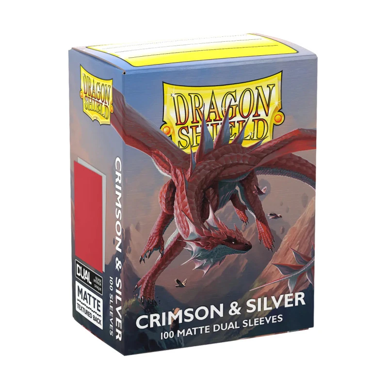 Dragon Shield - Standard Sleeves - Dual Matte - Crimson & Silver (x100)