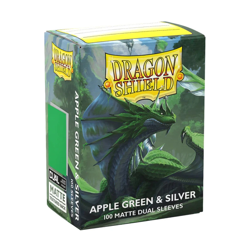 Dragon Shield - Standard Sleeves - Dual Matte - Apple Green & Silver (x100)