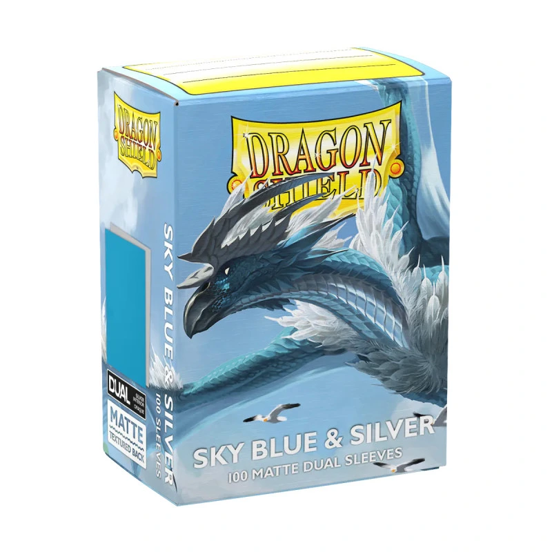 Dragon Shield - Standard Sleeves - Dual Matte - Skyblue & Silver (x100)