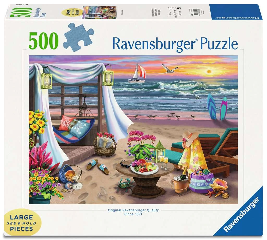 Puzzle 500 pièces larges : Soirée sur la plage