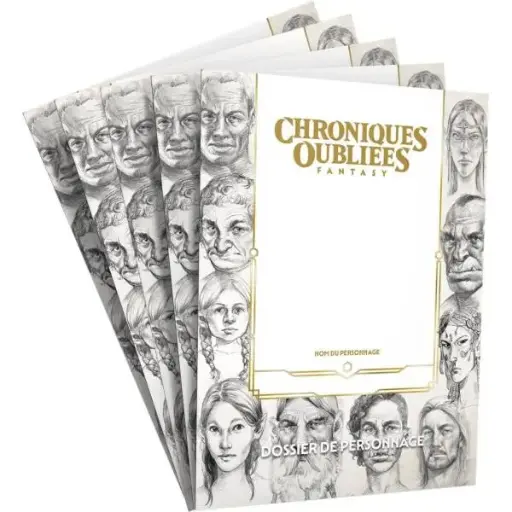 Chroniques Oubliées Fantasy : Pack de 5 Dossiers de personnage