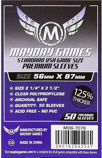 Mayday : Sleeves 56x87mm USA Premium (x50)