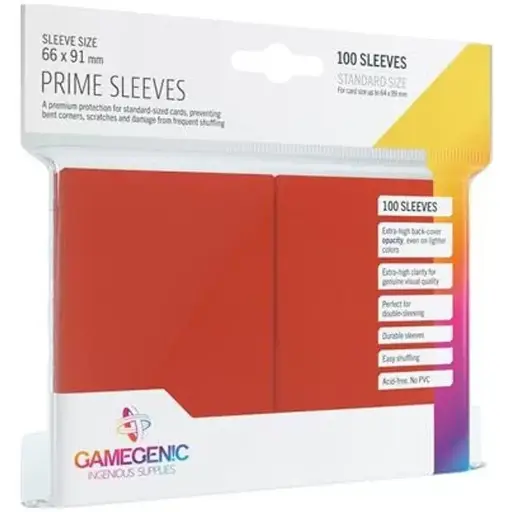 GG : Sleeves Prime Red Gamegenic (x100)